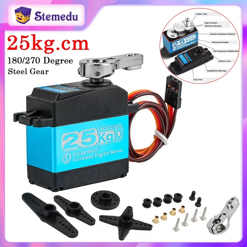 Robot Arm Motor - DS3225 Pro 25 كجم محرك سيرفو